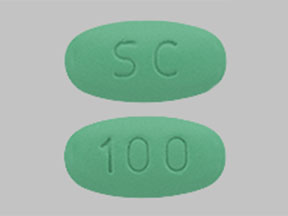 Pill SC 100 Green Elliptical/Oval is Sildenafil Citrate