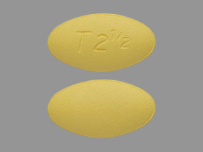 Pill T21/2 Yellow Oval is Tadalafil