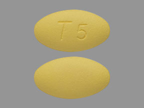 Pill T5 Yellow Oval is Tadalafil