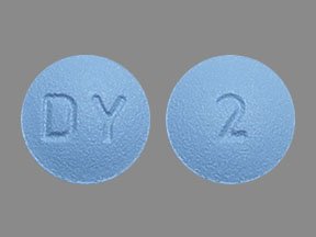 Pill DY 2 Blue Round is Doxycycline Hyclate