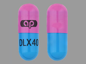 Pill ap DLX40 Blue & Pink Capsule/Oblong is Duloxetine Hydrochloride Delayed-Release