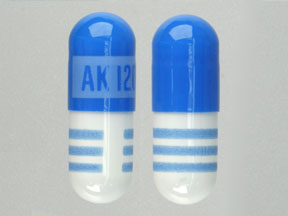 Pill AK 120 Blue & White Capsule/Oblong is Propranolol Hydrochloride Extended-Release