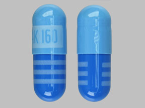 Pill AK 160 Blue Capsule-shape is Propranolol Hydrochloride Extended-Release