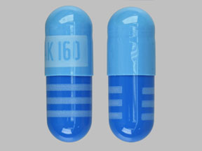 Pill AK 160 Blue Capsule/Oblong is Propranolol Hydrochloride Extended-Release