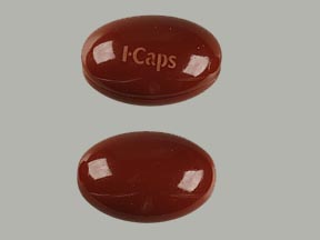 Pill I-Caps Red Capsule-shape is ICaps AREDS Formula