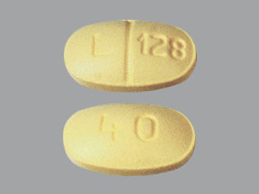 Pill L128 40 Yellow Oval is Valsartan