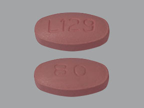 Pill L129 80 Pink Oval is Valsartan