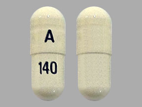 Pill A 140 White Capsule/Oblong is Pregabalin