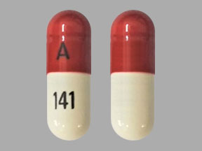 Pill A 141 Orange & White Capsule/Oblong is Pregabalin