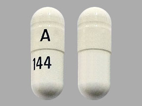 Pill A 144 White Capsule/Oblong is Pregabalin