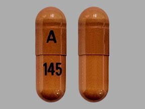 Pill A 145 Orange Capsule-shape is Pregabalin