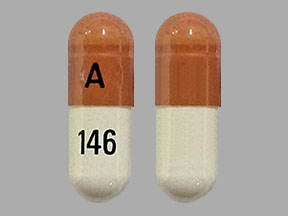 Pill A 146 Orange & White Capsule/Oblong is Pregabalin