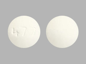 Pill 477 White Round is Vardenafil Hydrochloride Orally Disintegrating