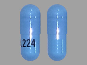 Pill A224 Blue Capsule/Oblong is Temazepam