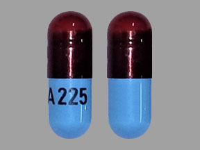 Pill A225 Maroon Capsule/Oblong is Temazepam