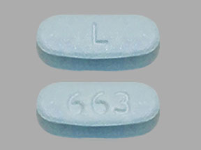 Pill L 663 Blue Oval is Deferasirox