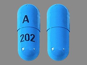 Pill A 202 Blue Capsule/Oblong is Tizanidine Hydrochloride