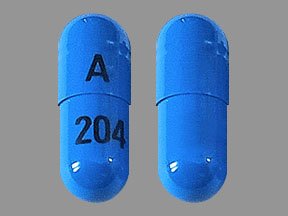 Pill A 204 Blue Capsule/Oblong is Tizanidine Hydrochloride