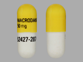Pill MACRODANTIN 50 mg 52427-287 Yellow & White Capsule-shape is Macrodantin
