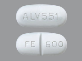 Pill FE 600 ALV551 White Capsule/Oblong is Felbamate