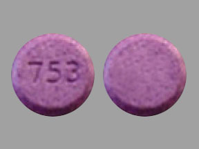 Pill 753 Purple Round is Loratadine (Chewable)