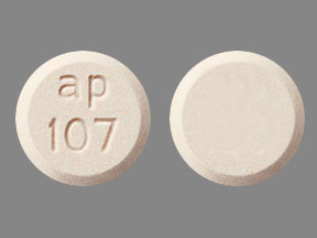 Pill ap 107 Peach Round is Emverm