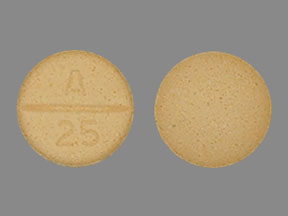 Pill A 25 Peach Round is Carbidopa