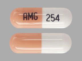 Pill AMG 254 Pink & White Capsule/Oblong is Temozolomide