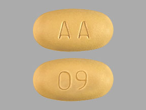 Pill AA 09 Yellow Oval is Tadalafil