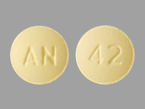 Pill AN 42 Yellow Round is Eletriptan Hydrobromide