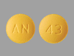 Pill AN 43 Yellow Round is Eletriptan Hydrobromide