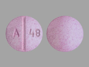 Pill A 48 Pink Round is Oxycodone Hydrochloride