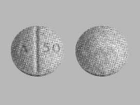 Pill A 50 Gray Round is Oxycodone Hydrochloride