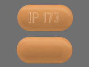 Pill IP 173 Orange Rectangle is Memantine Hydrochloride