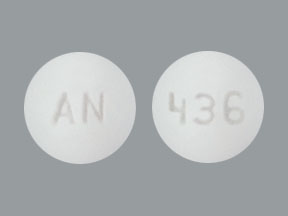 Pill AN 436 White Round is Diclofenac Sodium and Misoprostol Delayed-Release