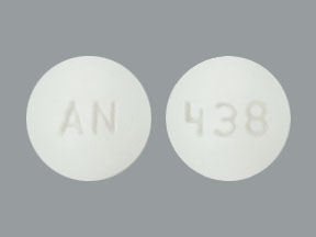 Pill AN 438 White Round is Diclofenac Sodium and Misoprostol Delayed-Release