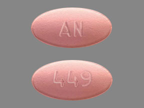 Pill AN 449 Pink Oval is Entecavir