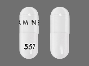 Pill AMNEAL 557 White Capsule/Oblong is Temazepam