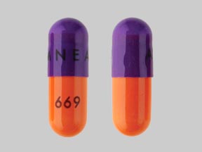 Pill AMNEAL 669 Purple Capsule/Oblong is Acebutolol Hydrochloride