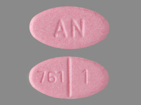 Pill AN 761 1 Pink Oval is Warfarin Sodium