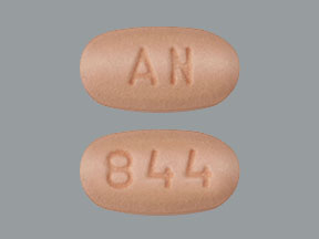 Pill AN 844 Peach Oval is Capecitabine