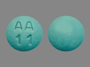 Pill AA 11 Blue Round is Desipramine Hydrochloride