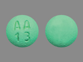 Pill AA 13 Green Round is Desipramine Hydrochloride