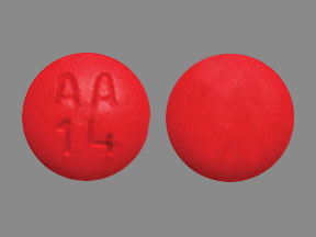 Pill AA 14 Red Round is Desipramine Hydrochloride