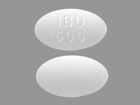 Pill IBU 600 White Elliptical/Oval is Ibuprofen