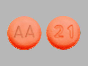 Pill AA 21 Peach Round is Tiagabine Hydrochloride