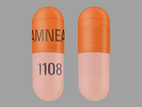 Pill AMNEAL 1108 Orange Capsule/Oblong is Clomipramine Hydrochloride