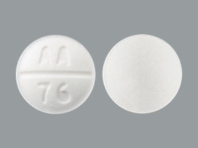 Pill AA 76 White Round is Nadolol