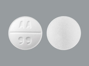 Pill AA 99 White Round is Nadolol