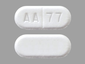 Pill AA 77 White Capsule/Oblong is Ethacrynic Acid